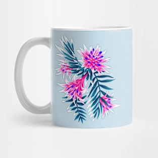 Fasciata Tropical Floral - Light Blue / Pink Mug
